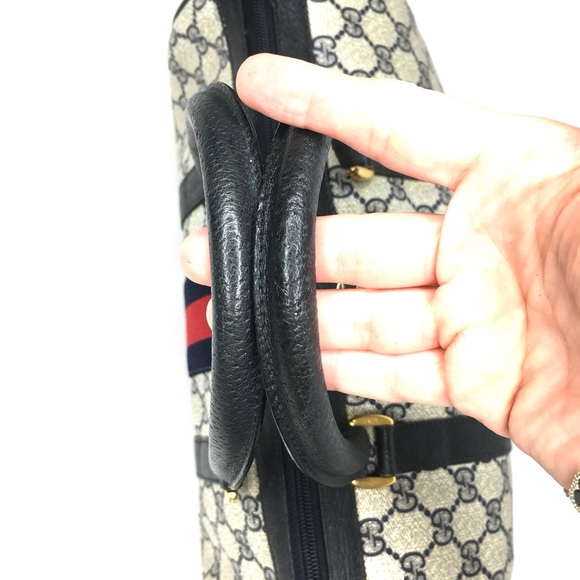 Authentic GUCCI Boston satchel bag navy grey monogram coated canvas - Picture 16 of 16